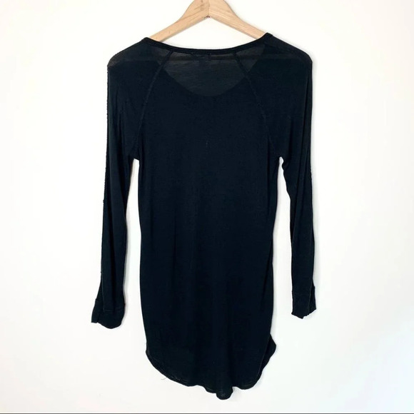 Aritzia Wilfred Free Baume Top 3/4 length sleeve baseball hem Black Size XS - Picture 9 of 9